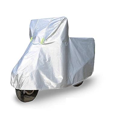 Imagem de Yajun Capa de motocicleta impermeável, proteção resistente, barraca de bicicleta, à prova de chuva, poeira, com borda elástica e tiras reflexivas, GG (2,1 m)