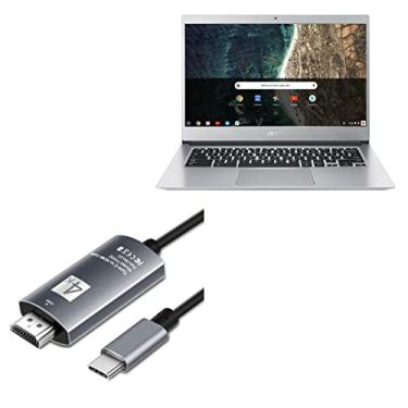 Imagem de Cabo BoxWave para Acer Chromebook 514 com tela sensível ao toque (cabo da BoxWave) – Cabo SmartDisplay – USB tipo C para HDMI (1,8 m), cabo USB C/HDMI para Acer Chromebook 514 com tela sensível ao toque – preto