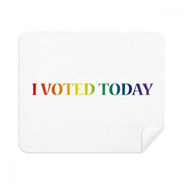 Imagem de LGBT Bandeira de arco-íris I Vote Today Pano de limpeza Limpador de tela 2 peças Tecido de camurça