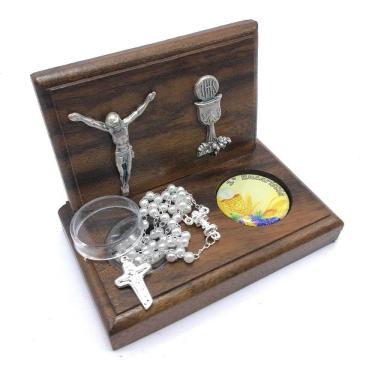 Imagem de Lembrança Primeira Eucaristia Madeira Com Terço