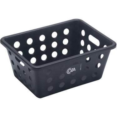 Imagem de Caixa Organizadora Plástica Cesto Pequeno Alça Lateral Preta