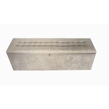 Imagem de Recamier Puff Baú Beira De Cama 1,38 100% Mdf - Creme
