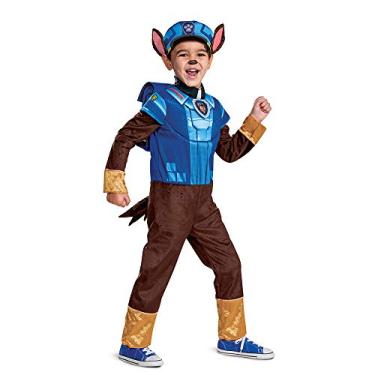 Imagem de Chase Costume Hat and Jumpsuit for Boys, Deluxe Paw Patrol Movie Character Outfit with Badge, Toddler Size Small (2T)