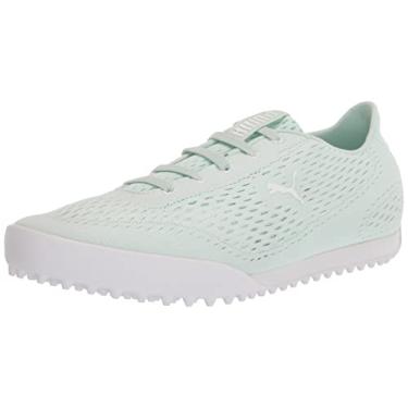 Imagem de PUMA Sapato de golfe feminino Monolite Fusion slip-on, Soothing Sea/Puma Branco, 12