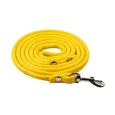 Imagem de PetPhindU Coleira para cachorro corda de couro PU para cães pequenos corda macia de gato cores brilhantes bichon de pelúcia