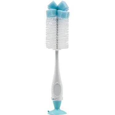 Imagem de Escova Mamadeira E Bico Com Ventosa Azul