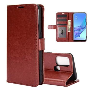 Imagem de Mobile phone accessories Para FOR OPPO A53 2020 / FOR OPPO A32 2020 R64 textura única capa protetora horizontal com suporte e slots de cartão e carteira e moldura de foto phone case