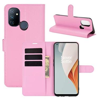 Imagem de YUNCHAO Caixa de telefone Para OnePlus Nord N100 Litchi Texture Horizontal Flip Case Protetora com Slots & Card Slots & Carteira capa para celular