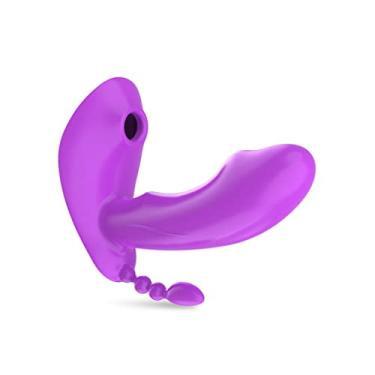 Imagem de Vibradores 3 em 1 Estimulador de Sucção Vibrador Anal e Clitóris Femininos Brinquedos Sexuais 20 Velocidades Oral Zatla (Roxo)