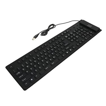 Imagem de Teclado de silicone dobrável de 109 teclas teclado com fio USB excelente resistência elástica em casa para mesas de laptop dobráveis