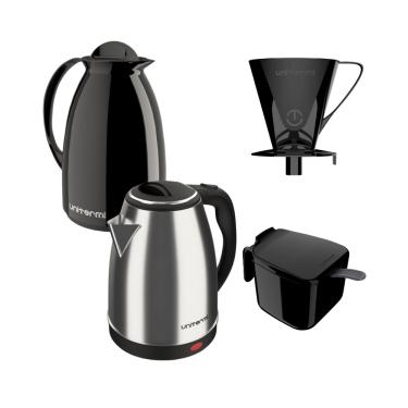 Imagem de Kit Chaleira elétrica 220V e Garrafa Térmica Café Chá Preto