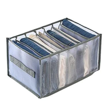 Imagem de Kiboule 7 Grades/9 Grades Organizador de Roupas Organizador de Armário Divisores de Gaveta de Armazenamento com alça Guarda-roupa Organizador de Roupas para Jeans Calças T-shirt Roupa Interior