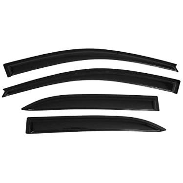 Imagem de Viseiras de janela compatíveis com Toyota Corolla 2003-2008 | Fumaça escura de carro chuva sol janela protetor de vento defletor fumaça por IKON MOTORSPORTS| 2004 2005 2006 2007