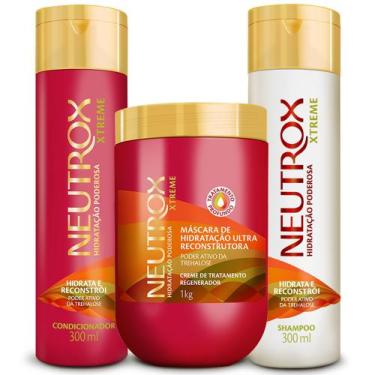 Imagem de Kit Neutrox Xtreme Shampoo+Condicionador+Creme Tratamento 1Kg - Flora