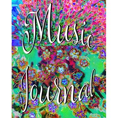 Imagem de Music Journal: Music Composition Notebook Featuring Psychedelic Abstract Groovy Purple Sedum Original Digital Oil Painting Cover Artwork