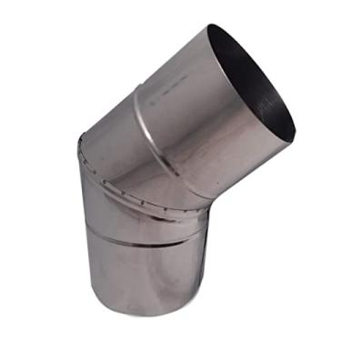 Imagem de Curva 45° Duto 6" Inox 304 Escovado, Chaminé Forno, Lareira