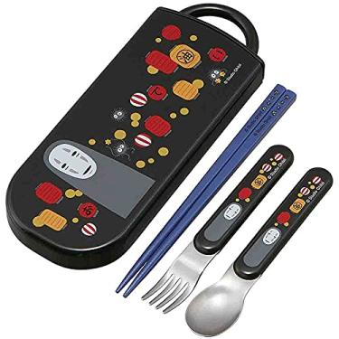 Imagem de Conjunto de utensílios Spirited Away – Inclui garfo reutilizável, colher, pauzinhos e estojo de transporte – design japonês autêntico – durável, seguro para lava-louças – (anternas)
