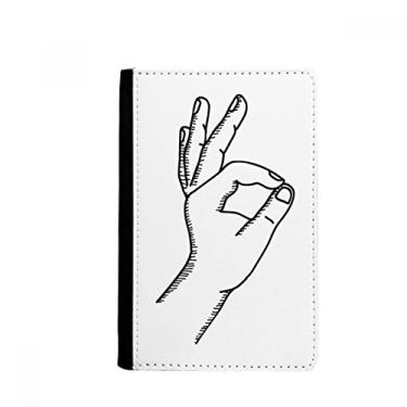 Imagem de OK Gesture Line Desenho Padrão Porta Passaporte Notecase Burse Carteira Capa Bolsa Cartão, Multicolor