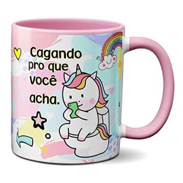 Imagem de Caneca Engraçada Cagando Pro Que Você Acha Unicórnio Fofinho (Rosa)