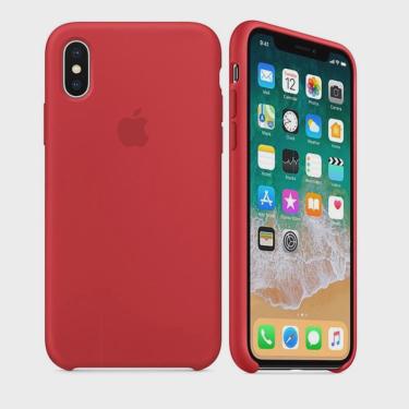 Imagem de Capa para iPhone X Original Silicone Case Vermelho