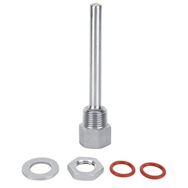 Imagem de Kit de termopoço de 1/2 pol. de aço inoxidável com haste de 4 pol. Anel de silicone de junta de porca de trava termopoço,Thermowell, acessórios de ajuste para homebrew para sensores de temperatura