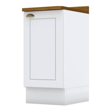 Imagem de Balcão 1 Porta 40 cm Nova York Branco com Tampo Nature - Henn