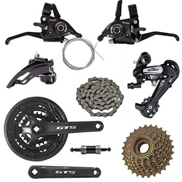 Imagem de Kit Bicicleta 21 Vel Trocador Marcha Câmbio Catraca Corrente