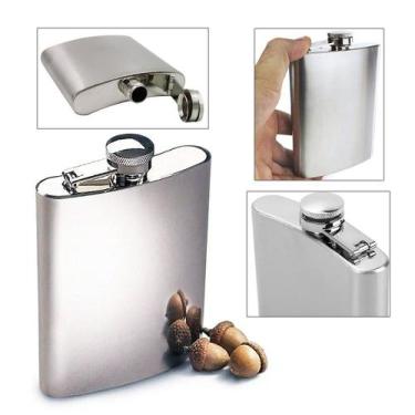 Imagem de Cantil De Bolso Porta Bebida Garrafa Inox 230ml Para Whisky - Wincy