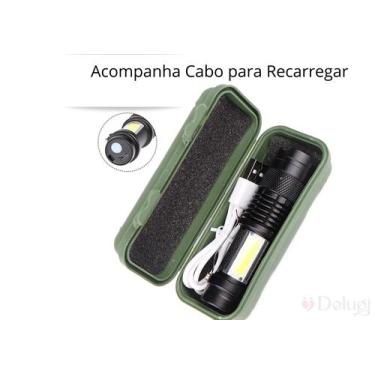 Imagem de Lanterna Laser Titanium Recarregavel Led Tatica Potente Camp - Delugin