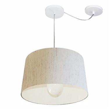 Imagem de Lustre Pendente com Desvio de Centro Cúpula 30/40x45 cm, Vivare Iluminação, Pendente4275 LLA, Linho Bege, Médio