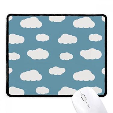 Imagem de Mouse pad branco nuvem azul céu clima borda costurada tapete de borracha para jogos