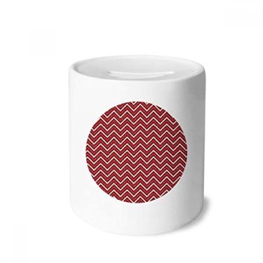 Imagem de DIYthinker Caixa de dinheiro vermelha branca com estampa de decoração de Natal, caixa de moedas de cerâmica para presente de cofrinho