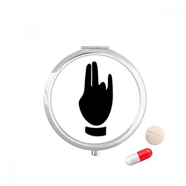 Imagem de Caixa de armazenamento de remédios preta com desenho de gesto