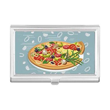 Imagem de Onion Pizza Italy Tomate Foods Porta-cartões de visita Carteira de bolso