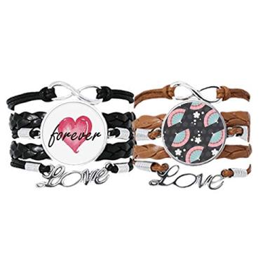 Imagem de DIYthinker Pulseira Blue Pink Fans Japan Spots Pulseira de mão corda de couro Forever Love conjunto duplo