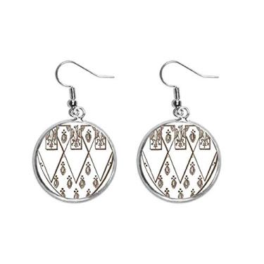 Imagem de Brinco preto branco barroco arte pena ilustração orelha pendurado prata brinco joia mulher