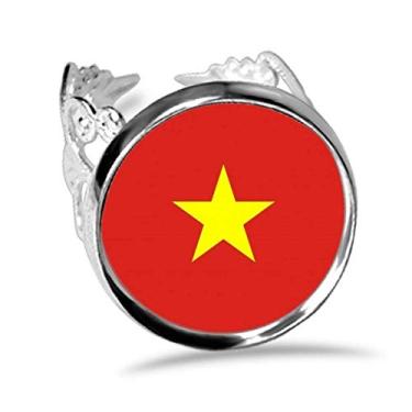 Imagem de DIYthinker Anel de noivado ajustável com bandeira nacional do Vietnã da Ásia