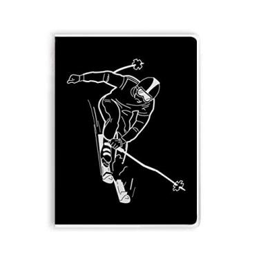 Imagem de Caderno preto com estampa esportiva de inverno e capa de chiclete diário capa macia