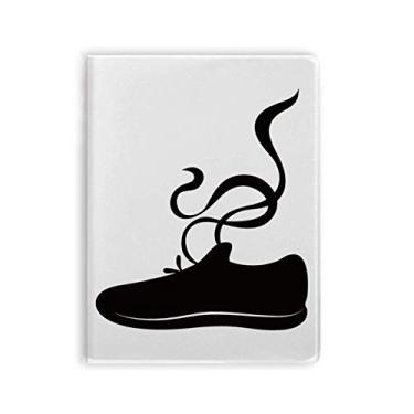 Imagem de Caderno masculino esportivo com estampa de silhueta preta, capa de goma