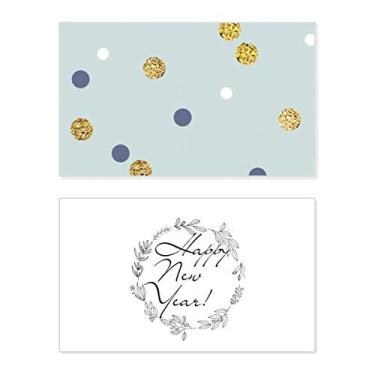 Imagem de Cartão de felicitações de ano novo com estampa de plantas abstratas douradas, mensagem de abençoar presente