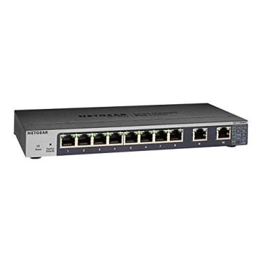 Imagem de NETGEAR Interruptor Ethernet Plus 10 Portas Gigabit/10G (GS110EMX) - gerenciado, com 8 x 1G, 2 x 10G/Multi-gig, desktop, parede ou suporte em rack, e proteção vitalícia limitada