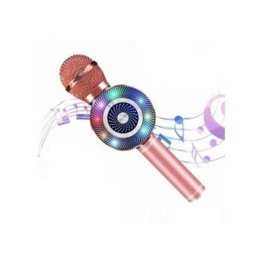 Imagem de Microfone Bluetooth Sem Fio Karaoke Com Led Fm Mt-1035 Rose - Tomate