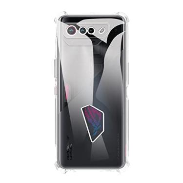 Imagem de Shantime Capa para Asus ROG Phone 7, capa traseira de TPU macio à prova de choque de silicone anti-impressões digitais, capa protetora de corpo inteiro para Asus ROG Phone 7 (6,78 polegadas) (transparente)