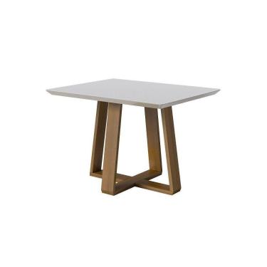Imagem de Mesa Wood 1.2 C/ Vidro Retangular - Off White/nature