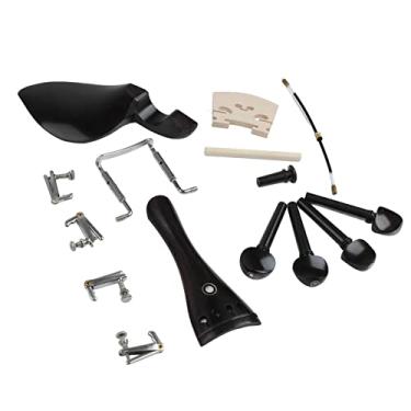 Imagem de Acessórios para violino, 15 peças, kit de acessórios para violino, afinador fino, ponte, botão final para reparo