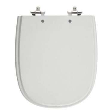 Imagem de Assento Sanitário Sabatini Cinza Claro Tampa para Vaso Icasa de Madeira Laqueada