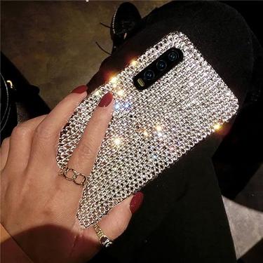 Imagem de Capa de telefone com diamante de cristal brilhante para Samsung S23 S22 S21 S20 S10 Plus Ultra Note 10 20 ZFlip 3 ZFold 4 capa, branco, para Galaxy Z Flip 3