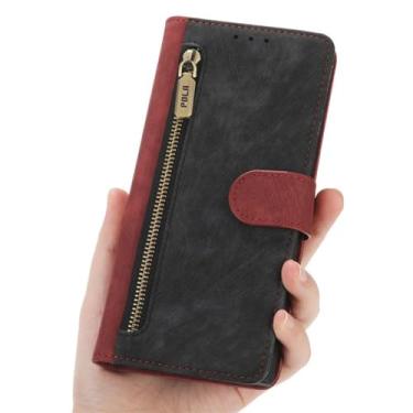 Imagem de Capa de telefone de couro para OnePlus Nord CE 2 N10 N100 N200 10 9 8T 7T 7 6T 6 5T 5 3 3T Carteira Slots de cartão magnético Capa à prova de choque, vermelho, para OnePlus 7 Pro