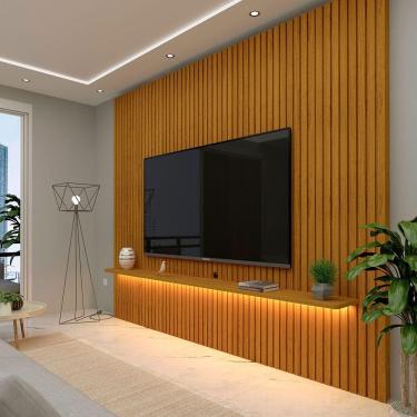 Imagem de Painel Para Tv Ripado Com Led Nobre 230 Naturale - Gelius