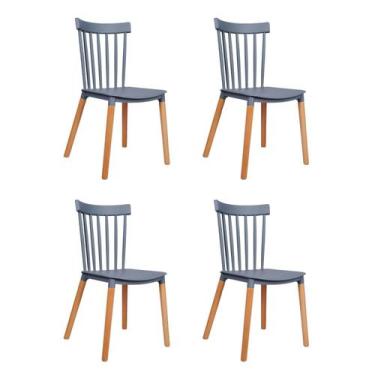 Imagem de Kit 4 Cadeiras Para Sala De Jantar Roma Cinza - Fratini Móveis